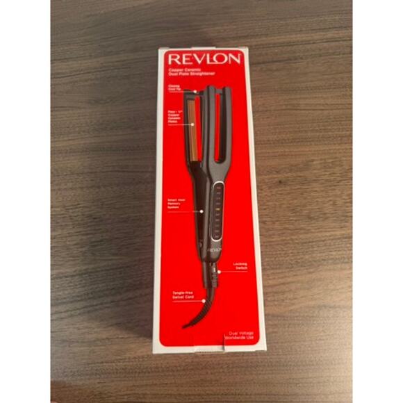 Revlon Copper Ceramic Dual Plate Hair Straightener 1½ inch Iron, Dual Voltage - Picture 5 of 10